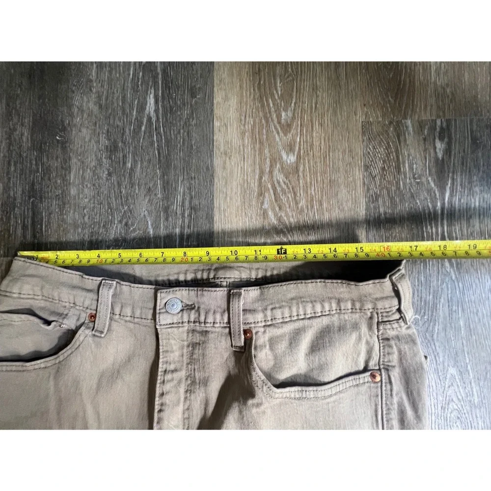 Levi's 505 Regular Fit Jeans Mens‎ 36x29 Tan Khaki Good Paint Splatter Straight
